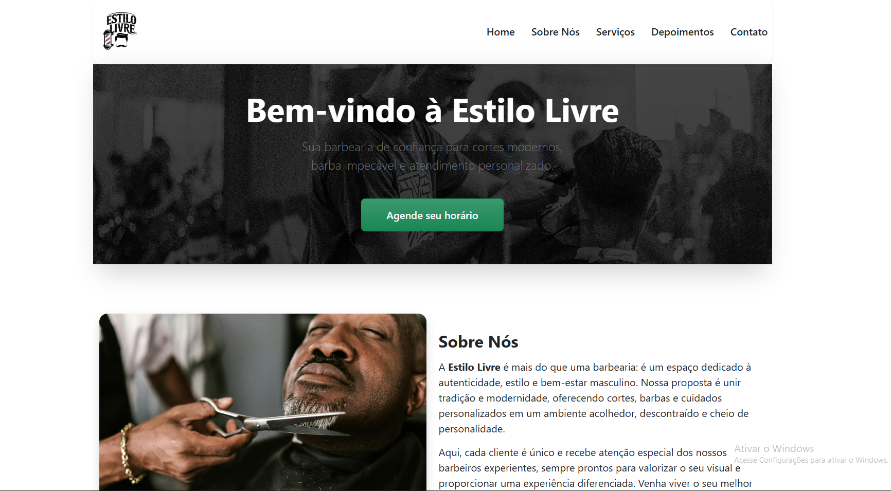 Estilo Livre - Landing Page Barbearia