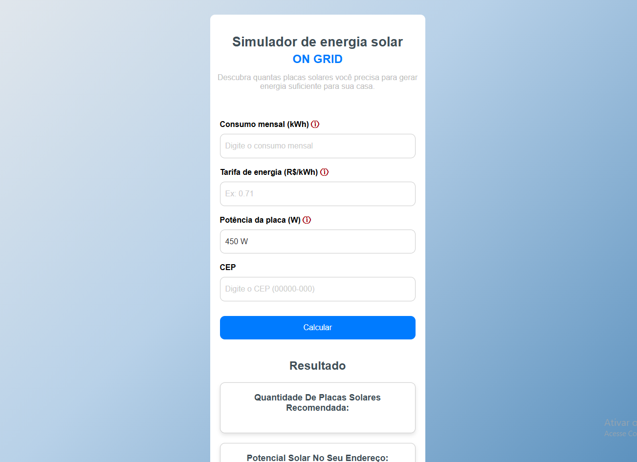 Calculo de potencial Solar